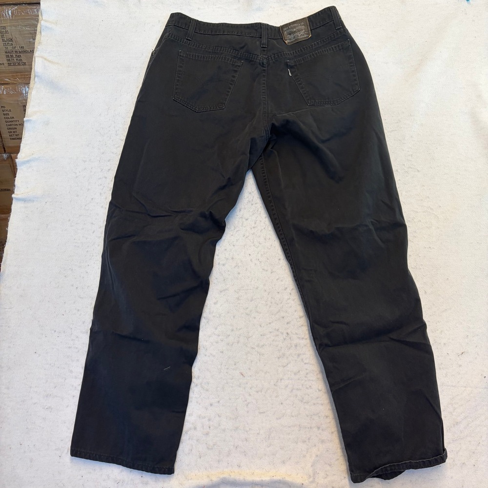 Levi's White Tab Jeans Mens 36x32 Black Straight Leg Denim Vintage